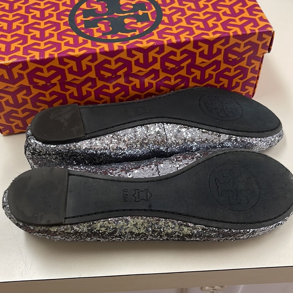 Tory Burch Chelsea Ballet Glitter Shoes - Picture 2 of 4